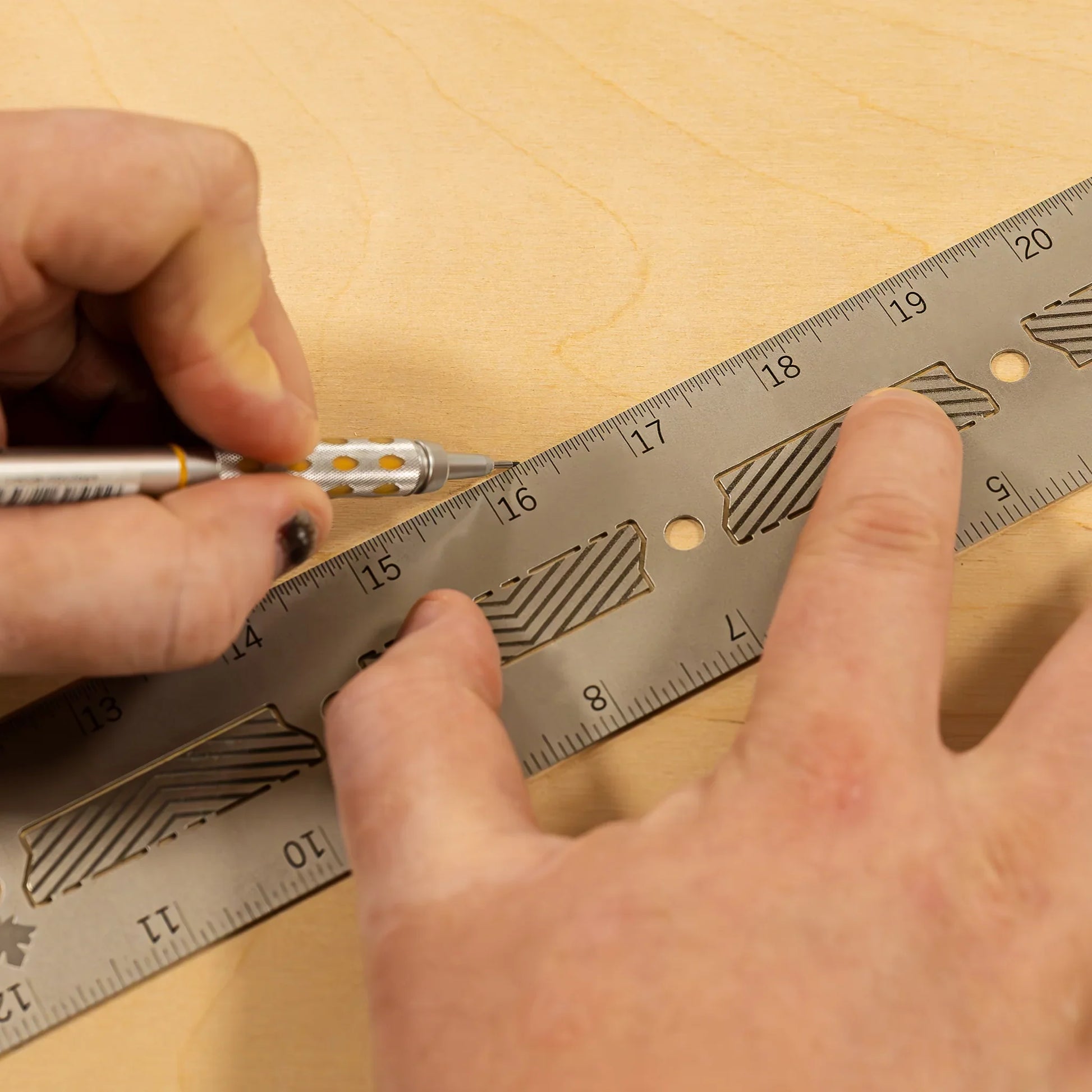 Example 53cm Accurate Metal Rule Stainless Steel Ruler - 53cm (20.87